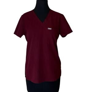 FIGS Burgundy Scrub Top XS | Technical Collection Medical Uniform